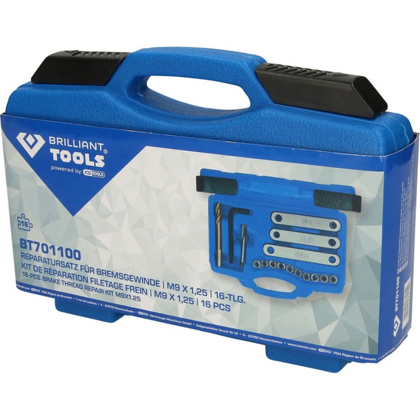 Brilliant Tools Bremsgewinde Reparaturset M9 x 1,25 im blauen Koffer