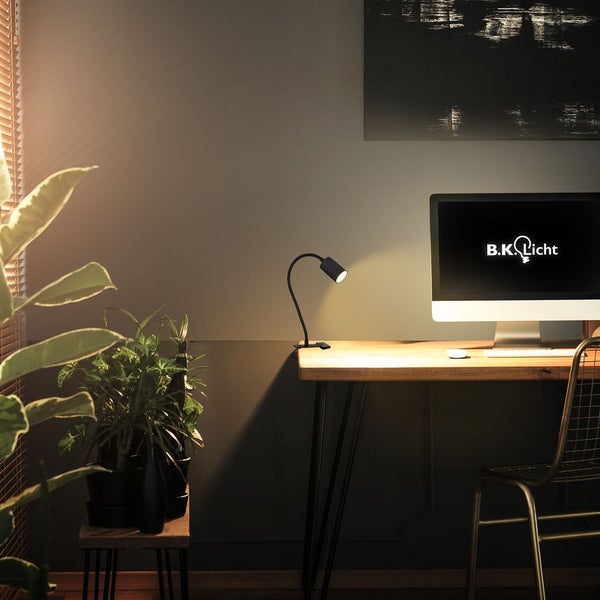 Klemmlampe - 3,5W, 290lm, LED, mit Stecker, schwenkbar, warmweiß, schwarz