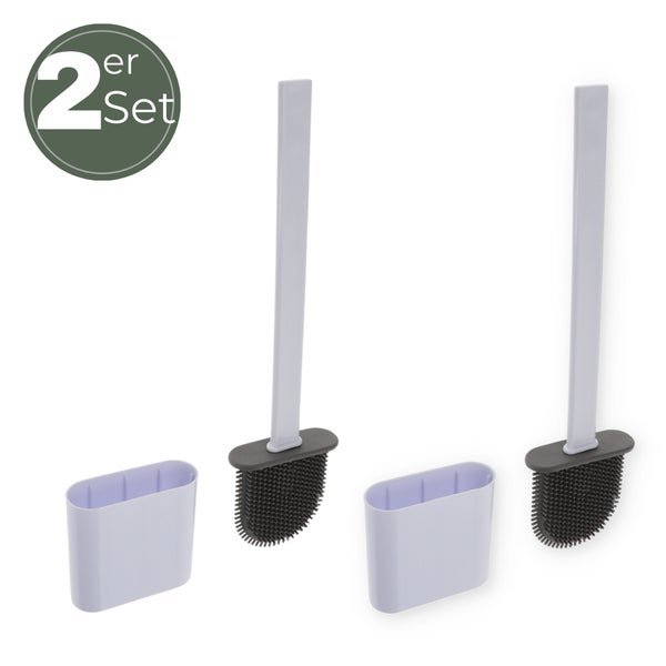 Zweiteiliges Set aus WC-Bürsten mit Halterung