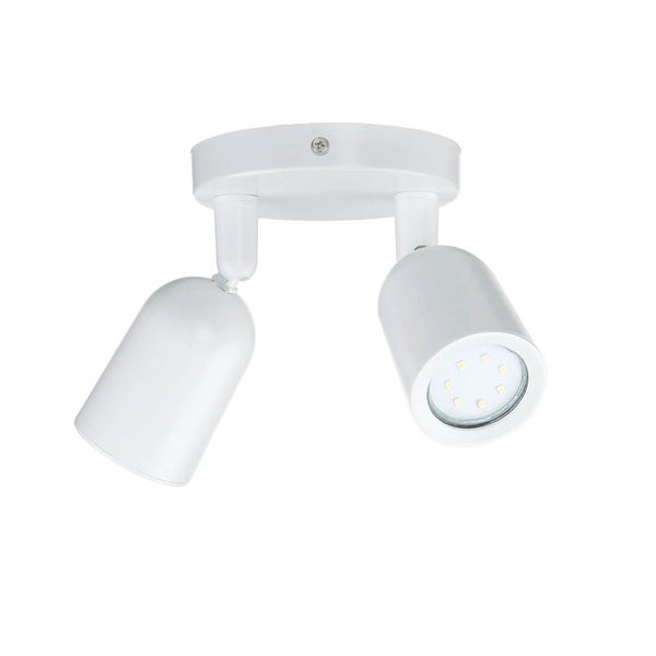LED Deckenstrahler mit zwei beweglichen Spots zur Deckenmontage aus Metall