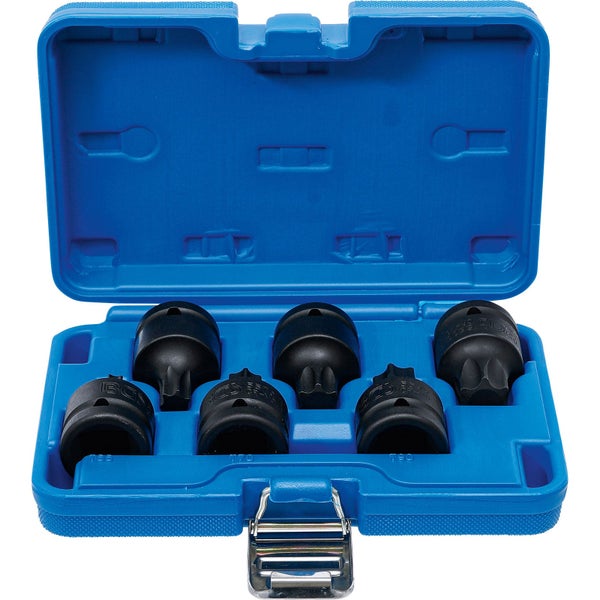 Steckschlüsseleinsatz-Satz in einem blauen Werkzeugkoffer