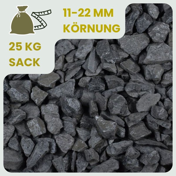 Schotter Körnung 11 bis 22 Millimeter im 25 Kilogramm Sack