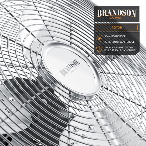 Brandson Bodenventilator 30 cm, Windmaschine Retro Stil, Ventilator, 3 Geschwindigkeitsstufen, Standventilator, hoher Luftdurchsatz