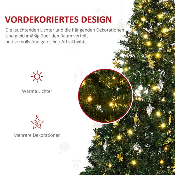 HOMCOM Weihnachtsbaum, Ø 112 x H180 cm, PVC, Grün