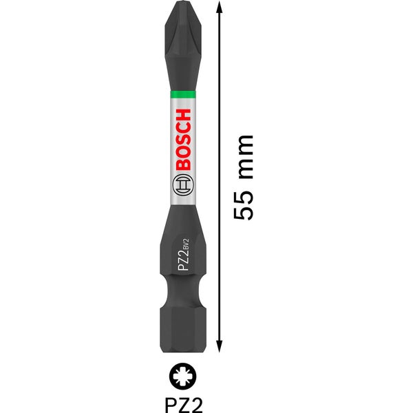 Bosch PRO Pozidriv Impact Bit PZ2 55 mm 15-tlg. - 2608522546