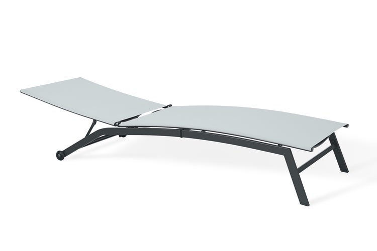 Ondis24 Sonnenliege Chaise Kunststoff anthrazit/weiß