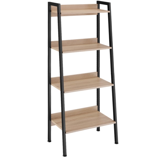 Leiterregal tectake Chatham inklusive Kippschutz, 57,5 x 34 x 138 cm Industrial Style Industrial Holz hell, Eiche Sonoma
