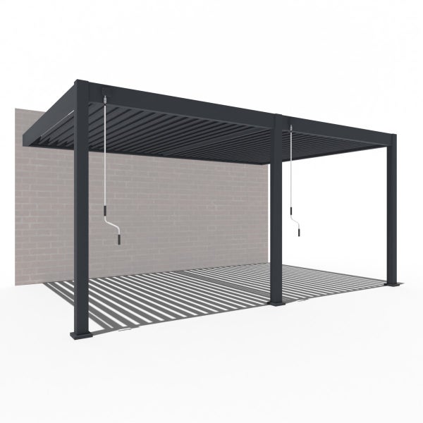 Weide Deluxe Wandpergola 3,6 x 5,3 M - Voll-Aluminium, Lamellendach, Anthrazit