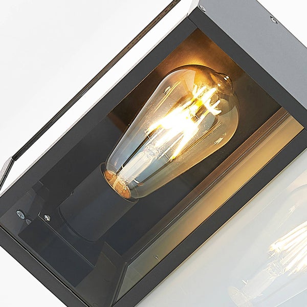 Lindby Wandleuchte außen Filimon (spritzwassergeschützt (Modern) in Schwarz aus Aluminium (1 flammig, E27) - Außenwandleuchten Wandlampe Led Außenlampe Outdoor für Außenwand/Hauswand