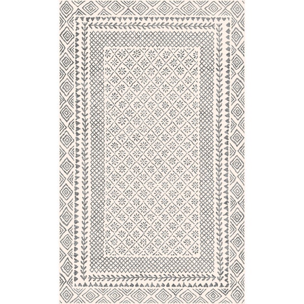 Skandinavischer Boho Teppich Grau/Beige 200x275 cm AMBRE