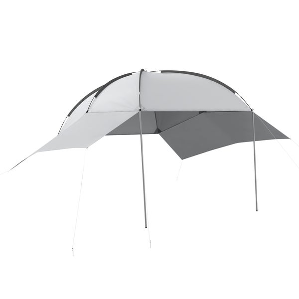 Outsunny Heckzelt Auto Autozelt Wasserdichtes Auto Markisen Zelt inkl. Stahlgestell, Regenschutz, Sonnenschutz, Leichte Tragbare für Lkw, Wohnmobil, Van, Outdoor Camping Reisen, 3 x 2,6 x 2,3-2,6 m