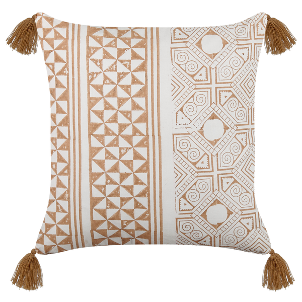 Dekokissen 2er Set MALUS Baumwolle 45 x 45 cm Hellbraun Orientalisches Muster