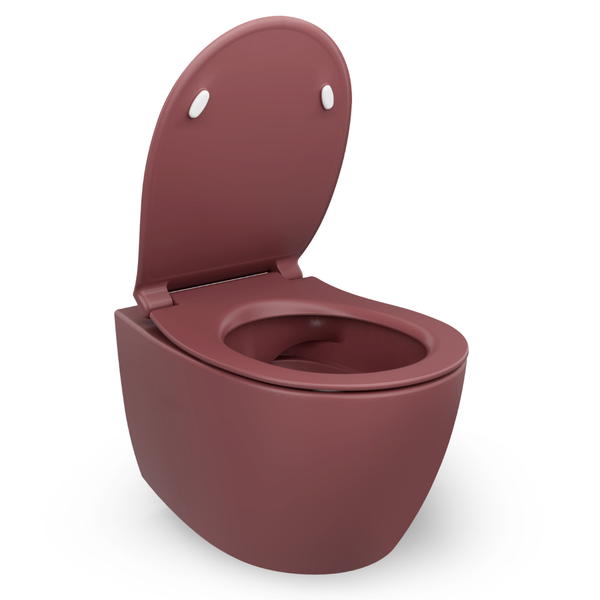 Isvea WC Toilette Badezimmer Wand-WC Bordeauxrot mit Softclose-Sitz