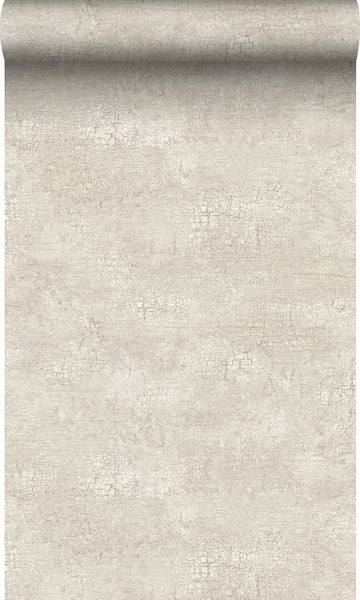 Origin Wallcoverings Tapete Naturstein mit Craquelé-Effekt Beige - 53 cm x 10.05 m - 347563
