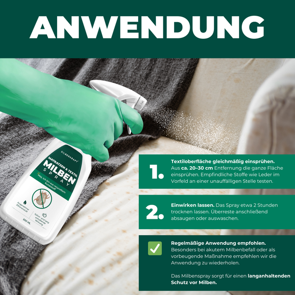 Silberkraft Milbenspray Textil 500 ml – Anti-Milben-Schutz bei Hausstauballergie
