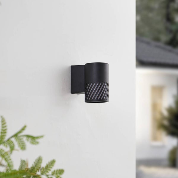 Lindby Wandleuchte außen Lurinda (spritzwassergeschützt (Modern) in Schwarz aus Metall (1 flammig, E27) - Außenwandleuchten Wandlampe Led Außenlampe Outdoor für Außenwand/Hauswand Haus