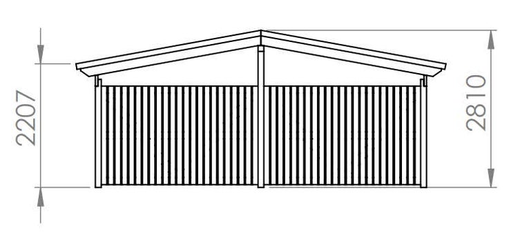 Alpholz Doppelcarport Tumba Carport aus Holz, Unterstand Überdachung mit Montagematerial, Naturbelassen 6,3x5,3m
