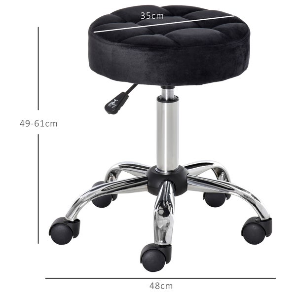 HOMCOM Salonstuhl, Ø42 x 49-61H cm, Polyester, Schwarz