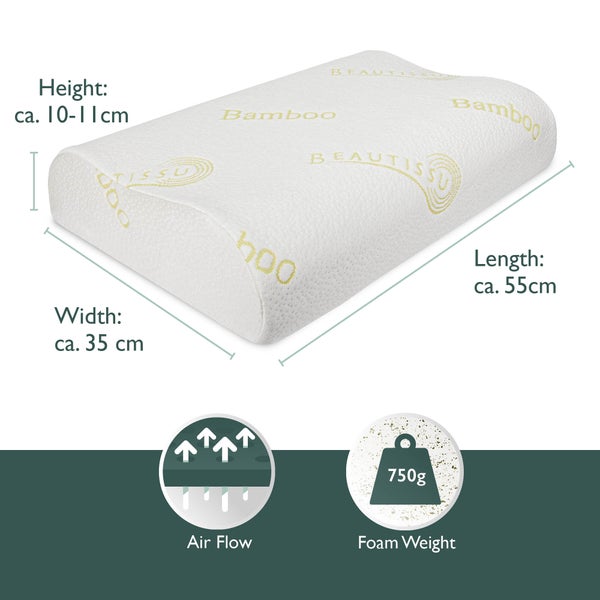Beautissu BeauErgo FK Konturkissen Bambus 55x35cm