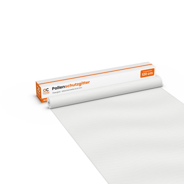 Orange Commerce Pollenschutzgitter aus Fiberglas auf Rolle mit 120 Zentimeter Breite und 0,14 Millimeter Maschenweite