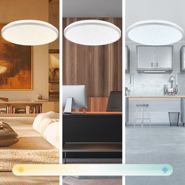 LED Deckenlampe Deckenleuchte Wohnzimmer Dimmbar Fernbedienung CCT IP54