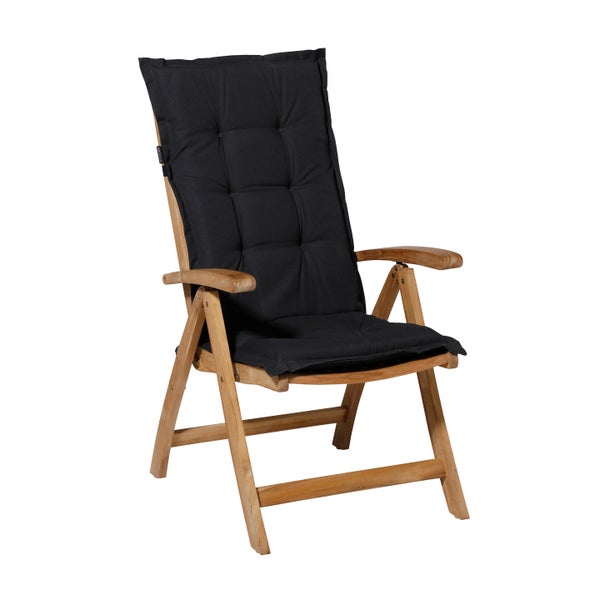 Hochlehnerauflage Panama schwarz - Ca. 123x50 cm - 4er-Set