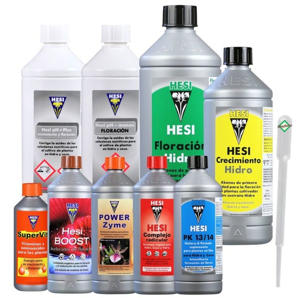 Hesi 9-Teiliges Hydro Dünger Set XXL – Komplettset für Optimales Indoor Grow | Für Starkes Wachstum & Reichliche Blüten | Einfach Anwendung für Anfänger | Mit pH-Kontrolle & Hochwertigen Nährstoffen