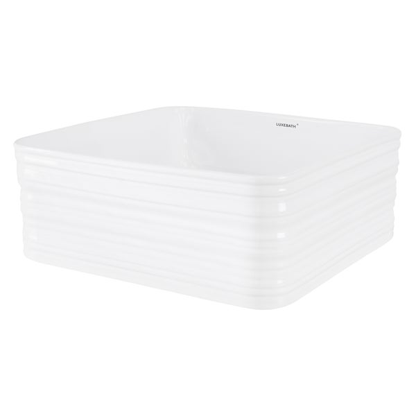ML-Design Waschbecken aus Keramik Weiß glänzend 39x39x15 cm Quadratisch, Moderne Aufsatzwaschbecken, Design Waschtisch Aufsatz-Waschschale Waschplatz Handwaschbecken, für das Badezimmer und Gäste-WC