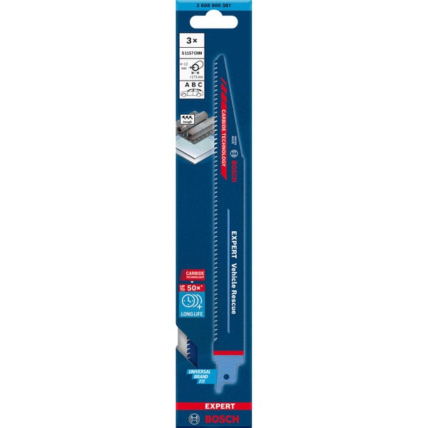 Bosch 3x Expert Vehicle Rescue S 1157 CHM Säbelsägeblatt - 2608900381