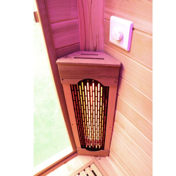 Dewello® Infrarotkabine Infrarotsauna TORONTO 102cm x 102cm inkl. 3 Vollspektrumstrahler, Karbonstrahler, 1 Person, LED