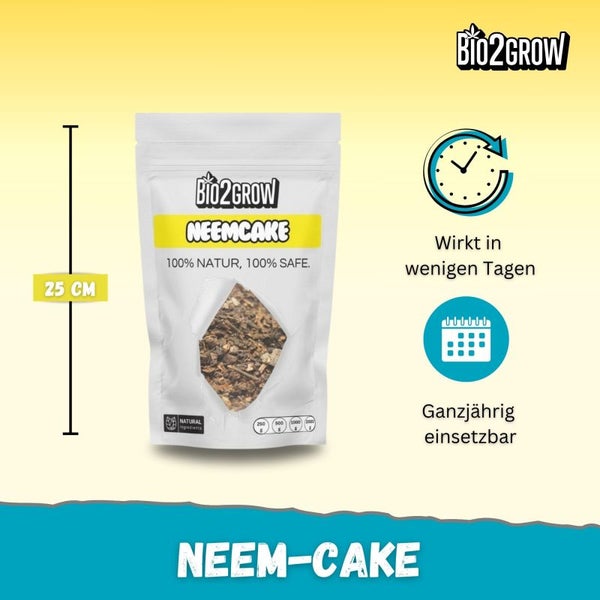 Bio2grow Neem Cake Pflanzendünger 250 Gramm – 100 % organischer Bodenverbesserer für Gemüse, Kräuter & Blumen – Langzeitwirkung, stärkt Pflanzen & Bodenleben – Nachhaltig & vielseitig einsetzbar