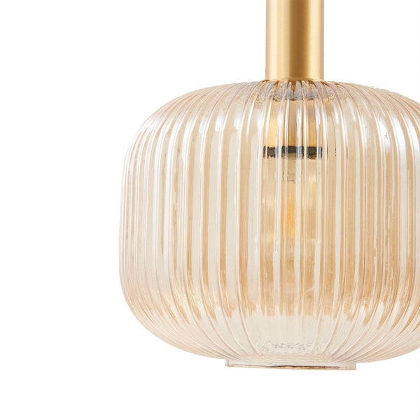 Lindby Pendelleuchte Doroteo (Retro, Vintage Antik) in Creme aus Glas (1 flammig E27) - Deckenlampe Esstischlampe Hängelampe Hängeleuchte Wohnzimmerleuchte