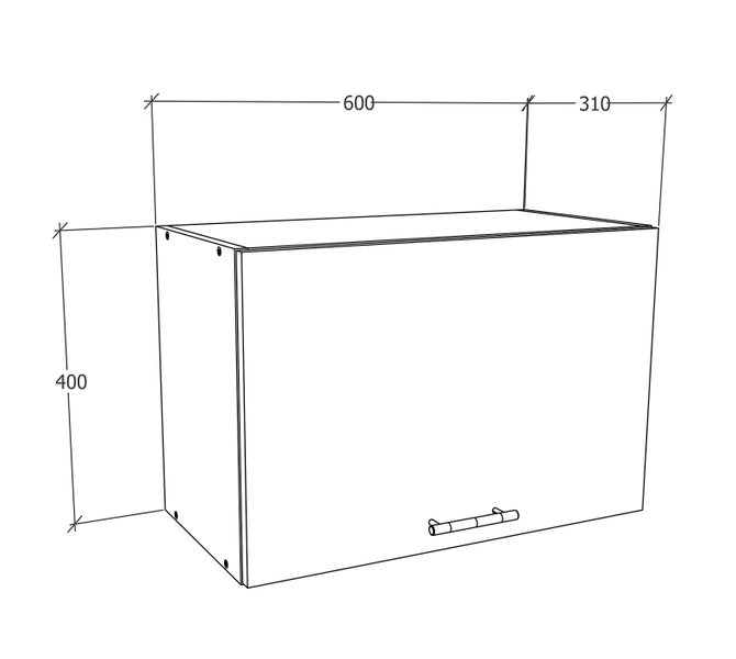 Küchenschrank B. 60 cm Hängeschrank Klappe Esilo