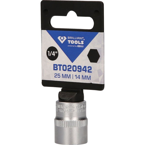 BRILLIANT TOOLS 1/4 Sechskant-Stecknuss 14 mm - BT020942