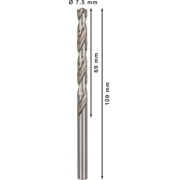 Bosch PRO Metal HSS-G Spiralbohrer 7,5 x 69 x 109 mm - 2608595071