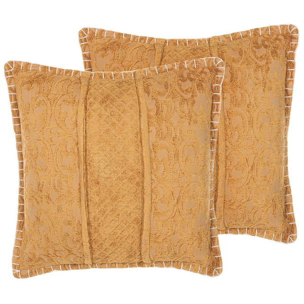 Dekokissen 2er Set KAVALAM 45 x 45 cm Senfgelb Ohne Muster