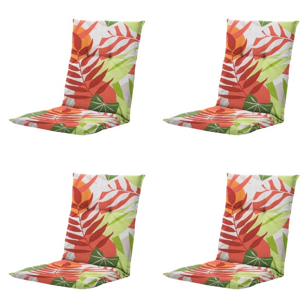 Gartenstuhlauflage niedrige Rückenlehne Iven terra - ca. 105x50 cm - 4er-Set