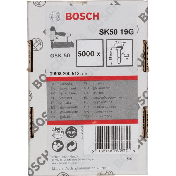 Bosch SK50 19G Klammern, 5000 Stück, verzinkt