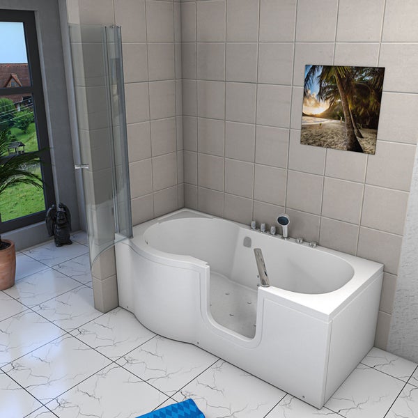 Seniorendusche und Sitzwanne mit Tür S12D-TH-AIR-R 85x170 cm