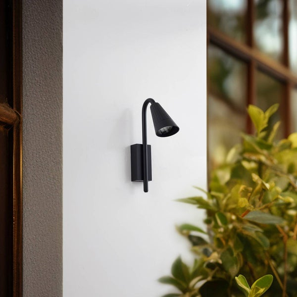 Lindby Wandleuchte außen Sorvete (Modern) in Schwarz aus Aluminium (1 flammig, GU10) - Außenwandleuchten Wandlampe Led Außenlampe Outdoor für Außenwand/Hauswand Haus Terrasse & Balkon