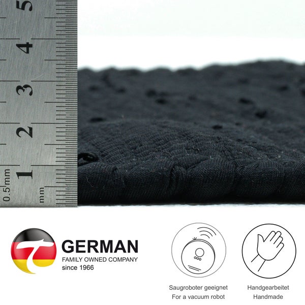 Handgewebter Fleckerlteppich aus Baumwolle Chindi Schwarz 160x230 cm