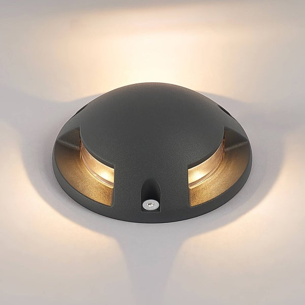 Lindby LED Außenleuchte Huban (wasserdicht (Modern) in Schwarz aus Aluminium (3 flammig, ) - Außenstrahler außen Spot für Garten Terasse Balkon & Haus