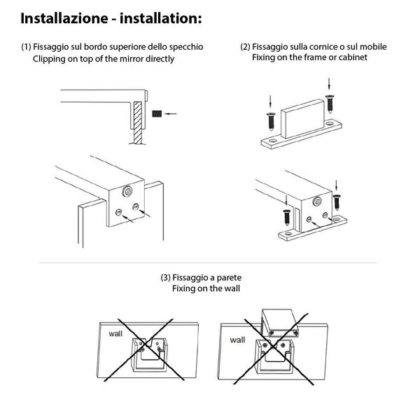Installationsanleitung für Spiegelbefestigung