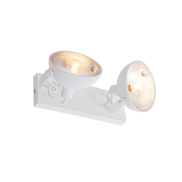 Weiße Doppelstrahler Wandleuchte mit zwei Leuchtmitteln