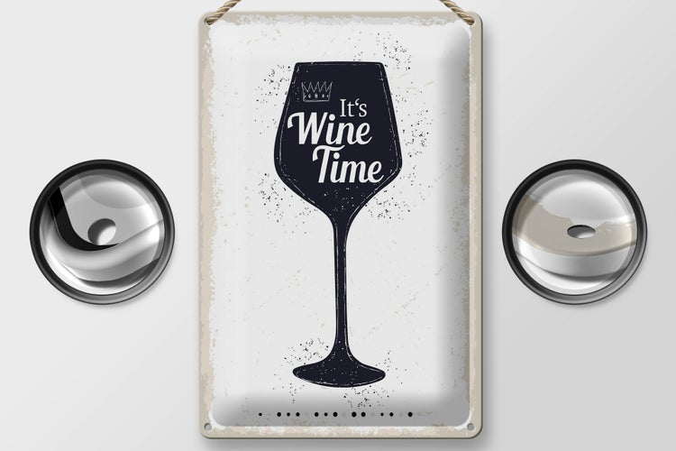 Blechschild Spruch Wein It´s Wine Time 20x30cm