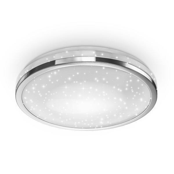 Deckenleuchte Ø32,9 cm - 15W, 1500lm, LED, Sternenhimmel, neutralweiß, chromfarbig