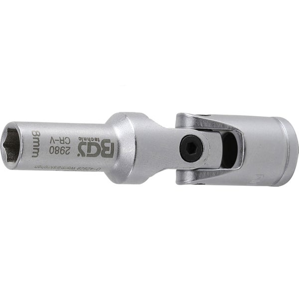 BGS Glühkerzen-Gelenk-Einsatz Sechskant Antrieb Innenvierkant 10 mm (3/8) SW 8 mm - 2980