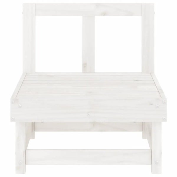 Garten-Mittelsofa Weiß Massivholz Kiefer