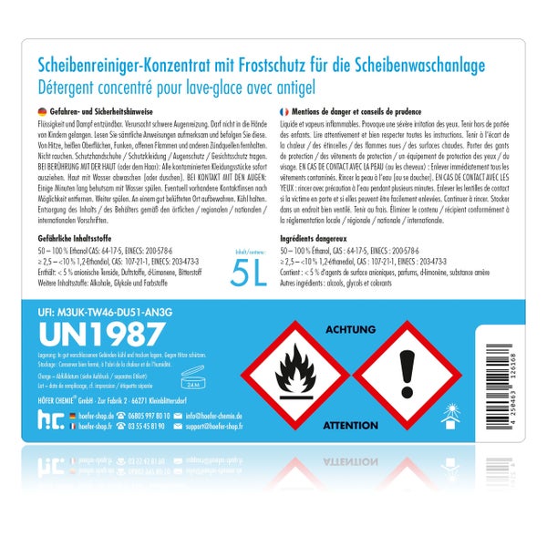 Scheibenfrostschutz von Höfer Chemie im 5 Liter Kanister