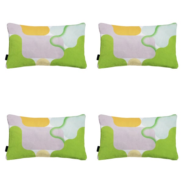 Dekokissen Grafi lila - ca. 30x50 cm - 4er-Set